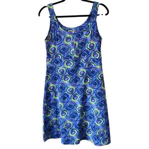 REI Purple Geometric Circles Patterned Mini Sun Dress. Sz. S